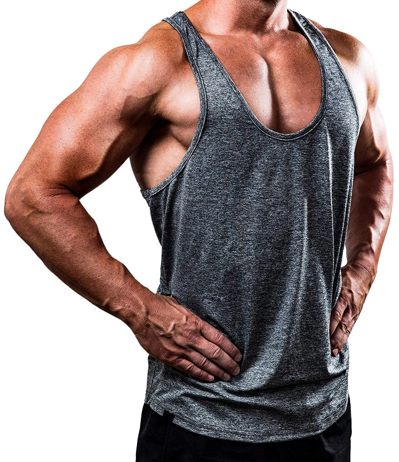 MEN'S SOLID COLOR V-NECK SLEEVELESS TOP T-SHIRT VEST TANK TOP