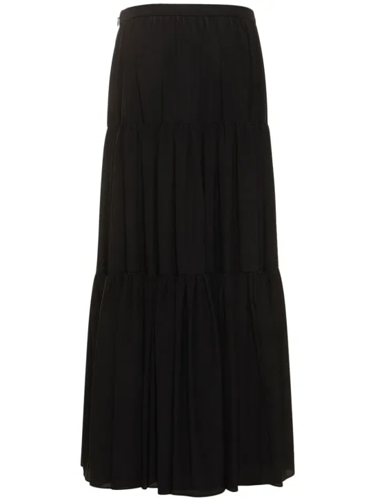 Michael Kors Collection   Pleated silk crepe de chine skirt 