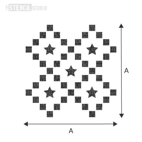 Mosaic Star Motif Stencil