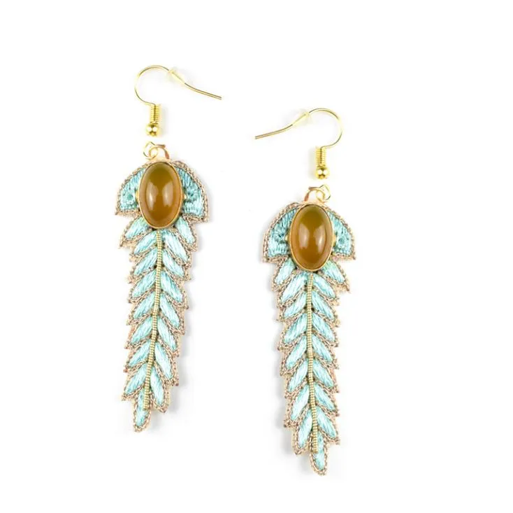 Nahua Lorie Earrings - Peacock