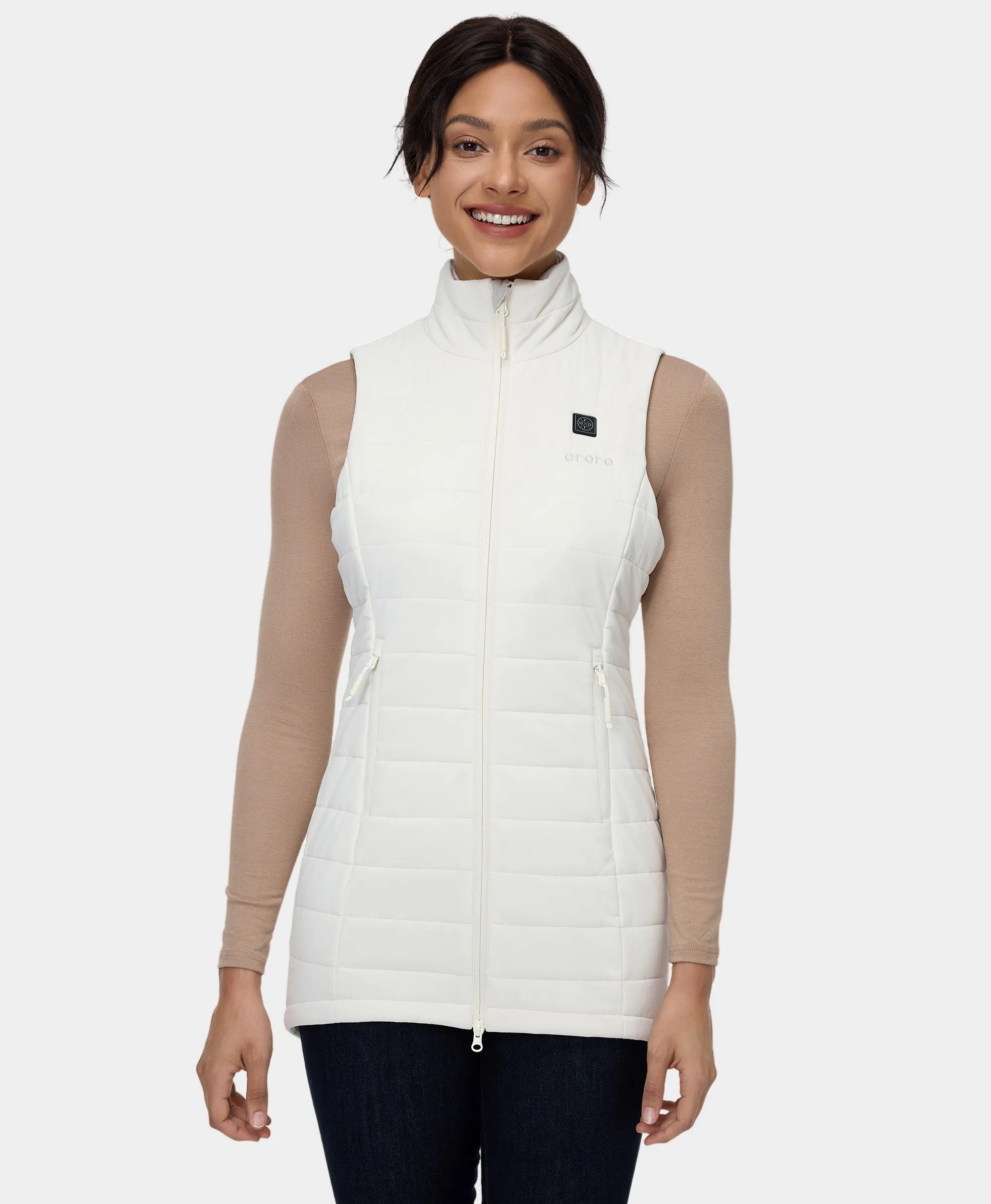 (Open-Box) "Tribeca" Women's Heated Long Puffer Vest (Battery Set Not Included)