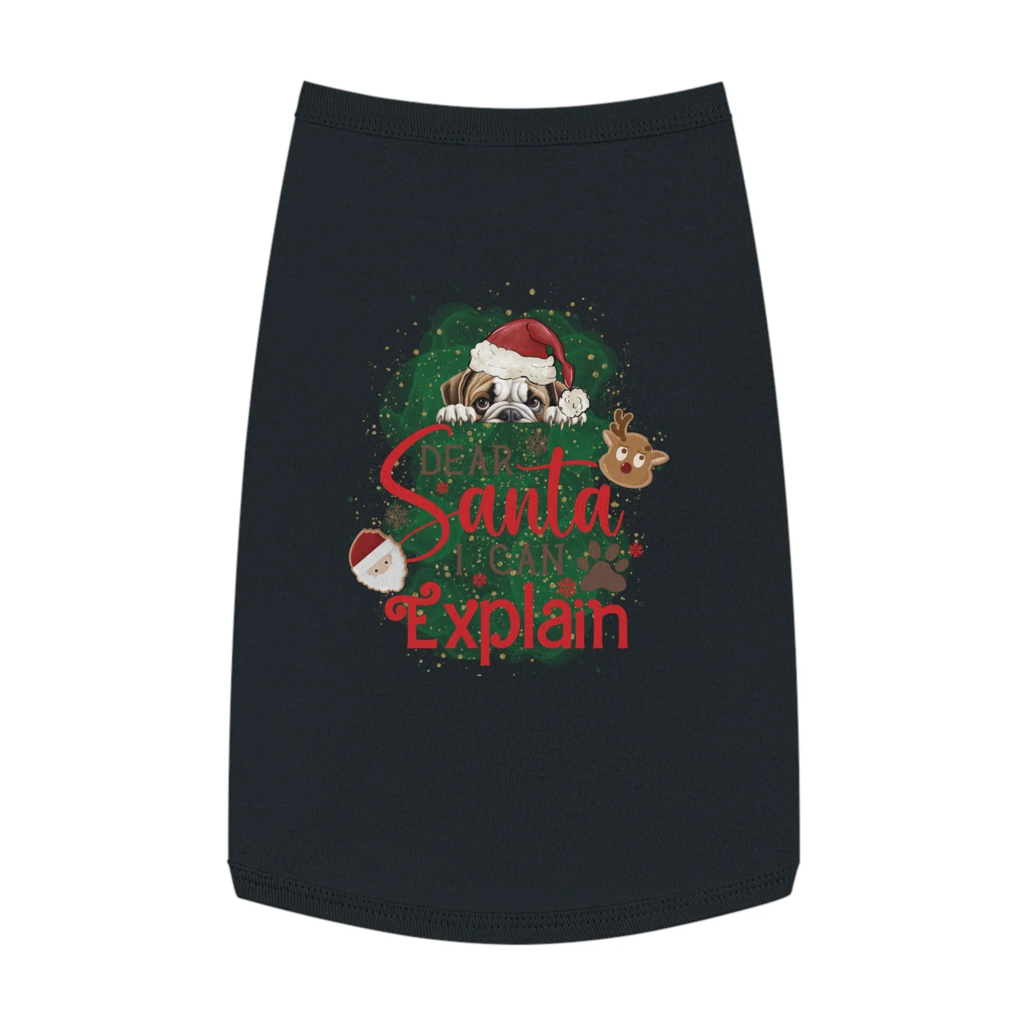 Pet Tank Top, Santa I Can Explain, Christmas Pet Tank Top