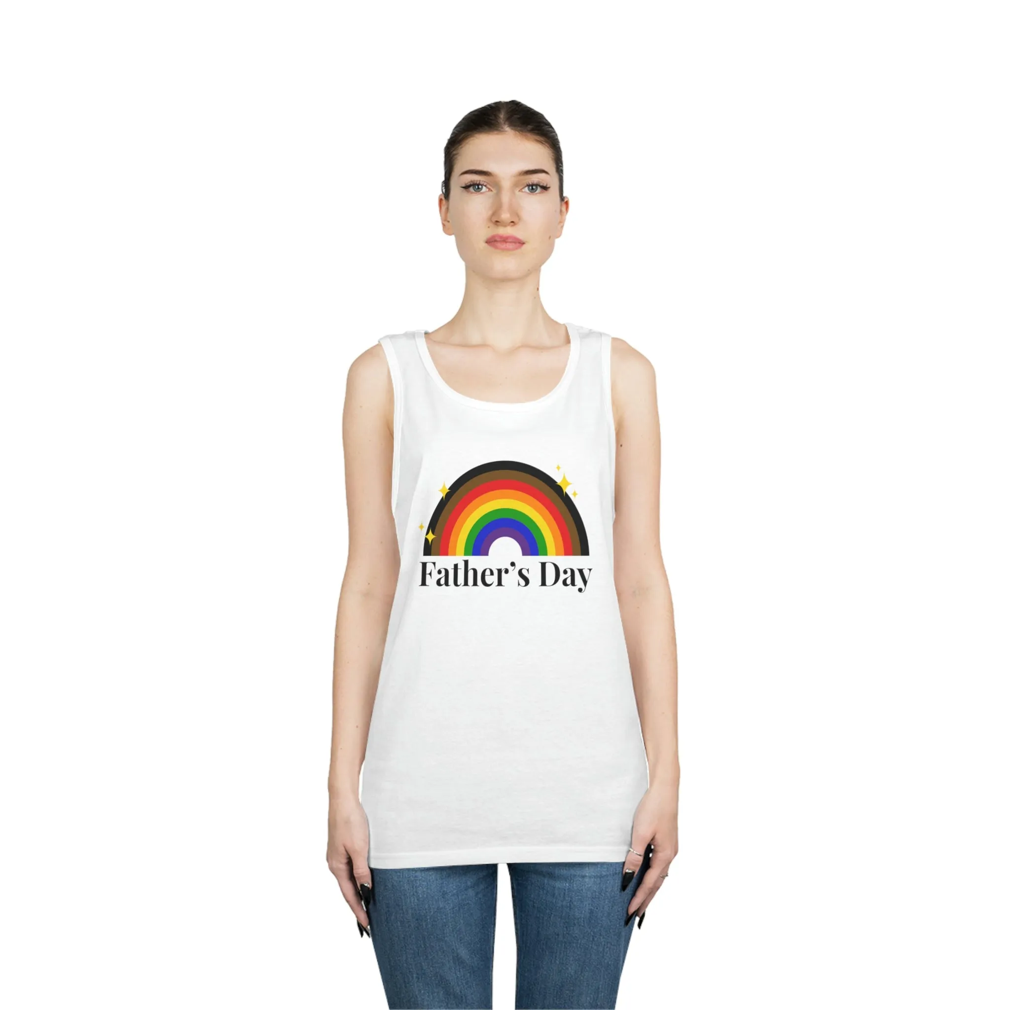 Philadelphia Pride Flag Heavy Cotton Tank Top Unisex Size - Father's Day