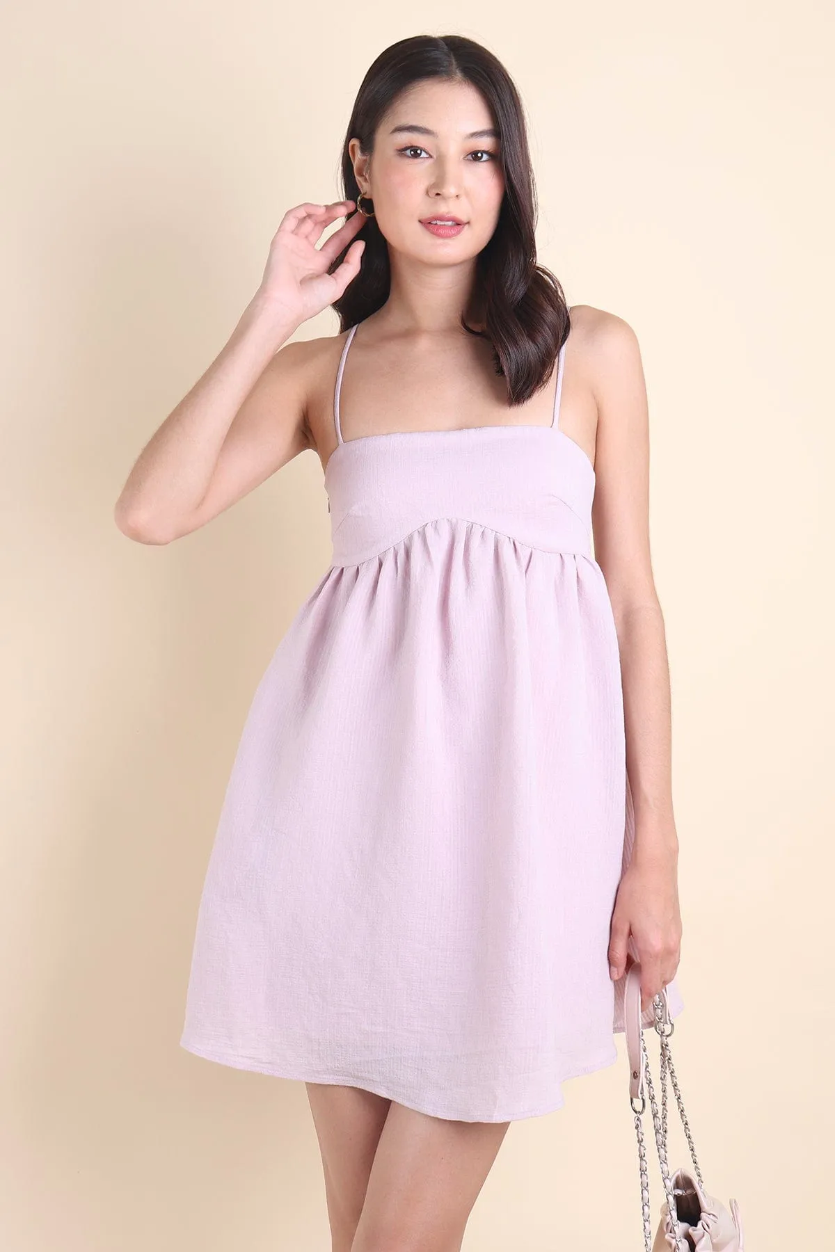 PICCO BABYDOLL TRAPEZE DRESS IN DUSK PINK