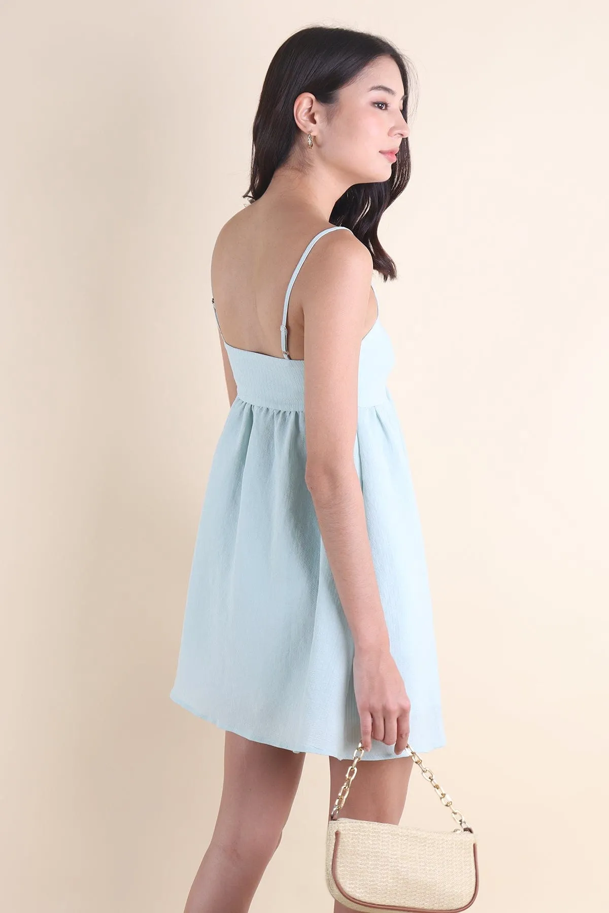 PICCO BABYDOLL TRAPEZE DRESS IN MINT SAGE