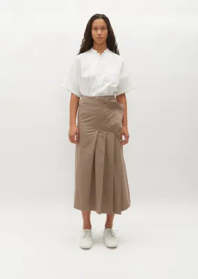 Pleated Wrap Skirt — Beige