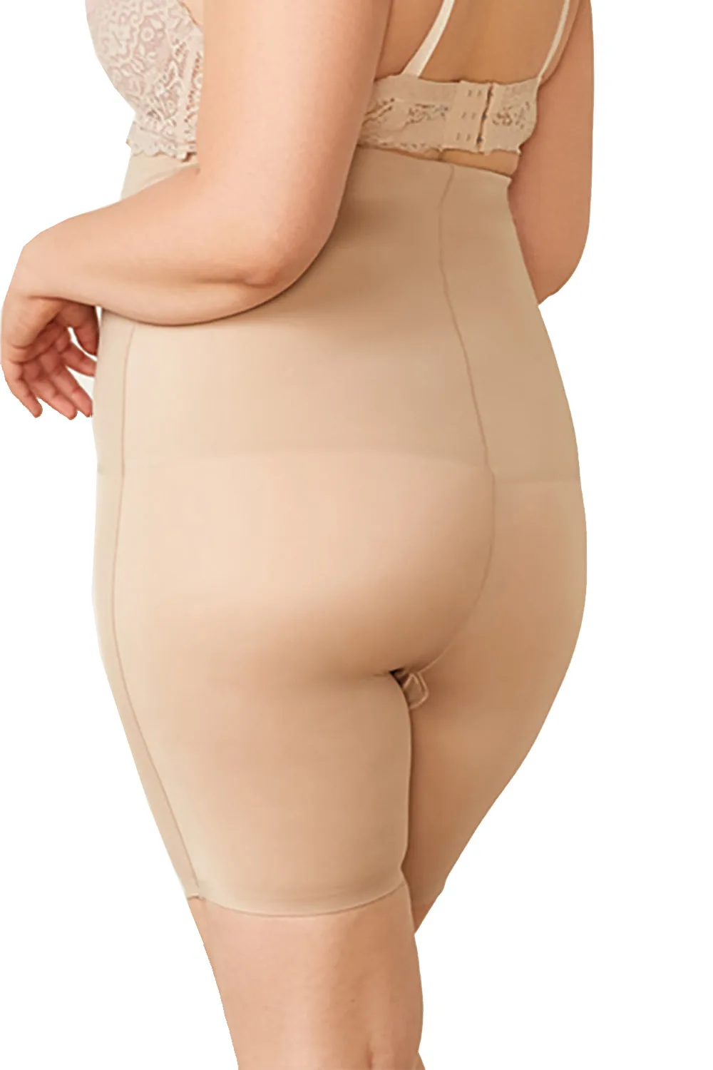 Plus High Waisted Body Shaper Boyshorts Double Layered Tummy Control Waist Slimming and Back Smoothing Shapewear