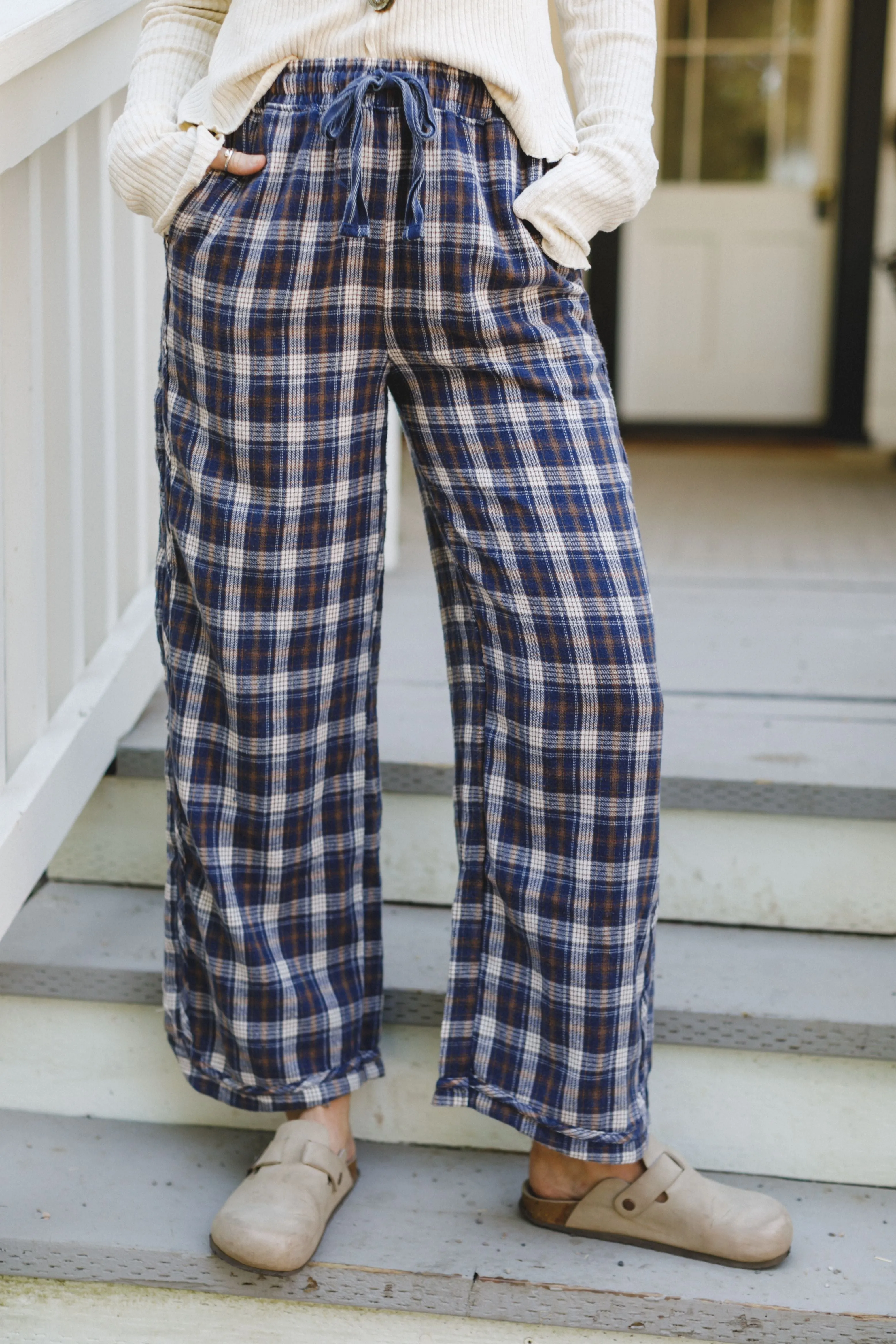 Prairie Plaid Pants - Navy