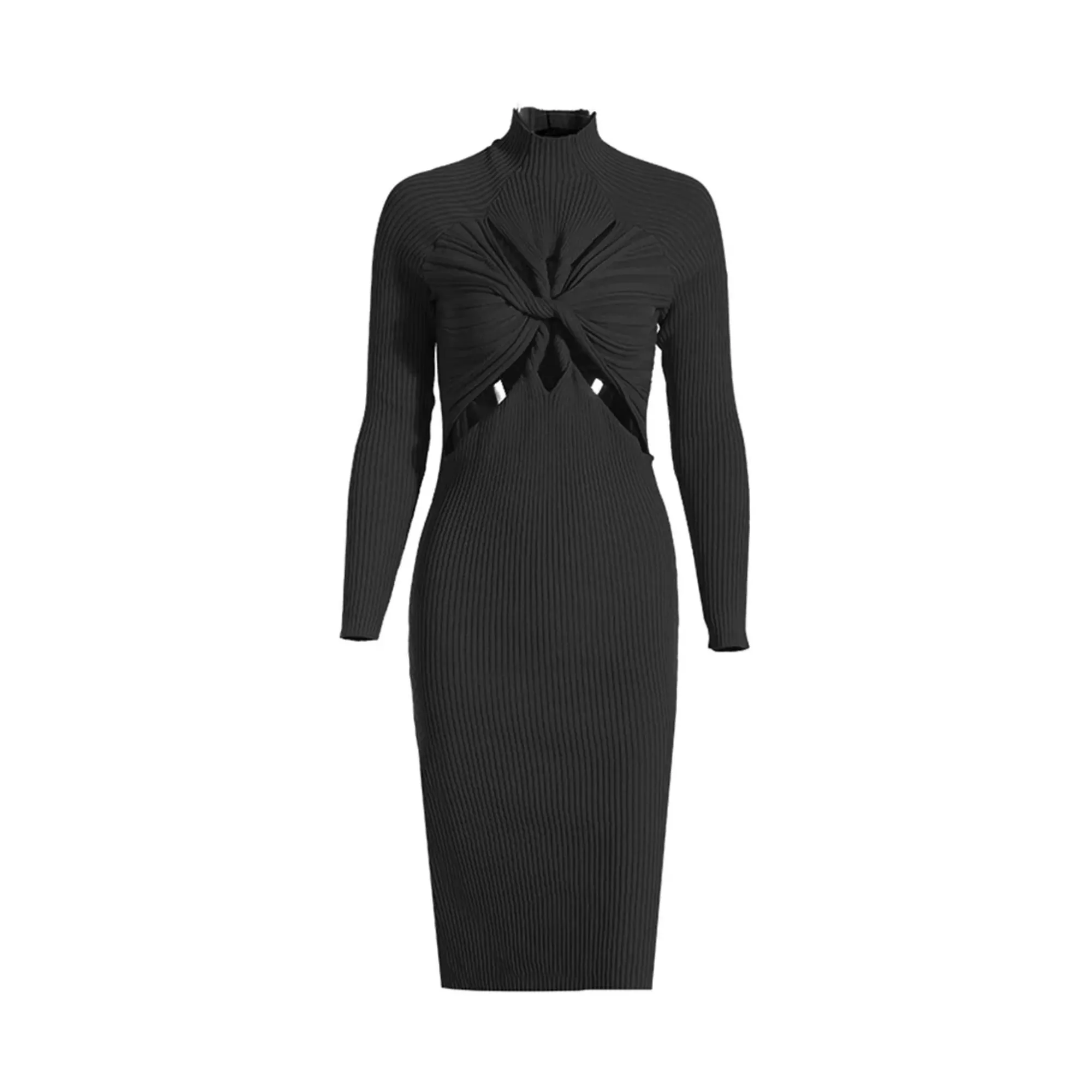 Pre Order:  Front Cross Knot Knit Dress