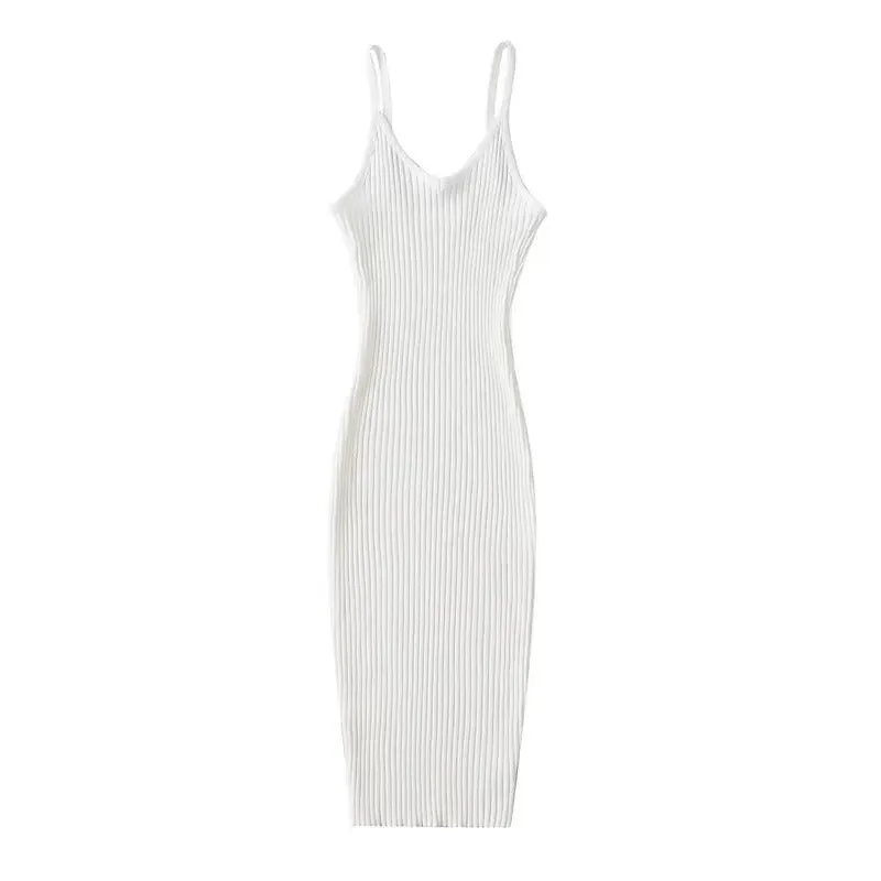 Pre Order:  Sleeveless Ribbed Knitted Midi Dress