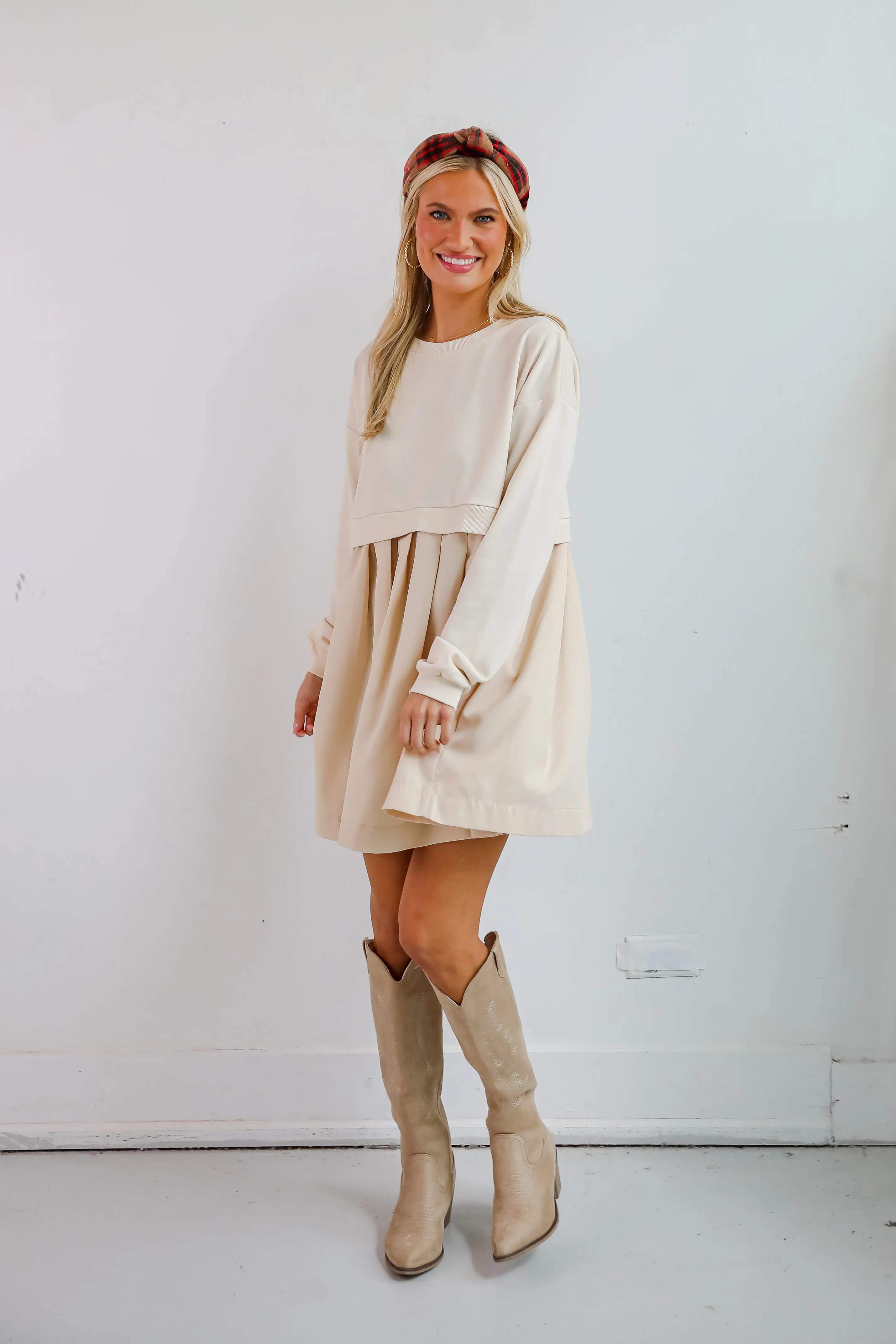 Precious Impression Natural Sweatshirt Dress