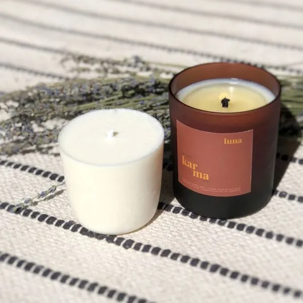 Refillable clean burning candle