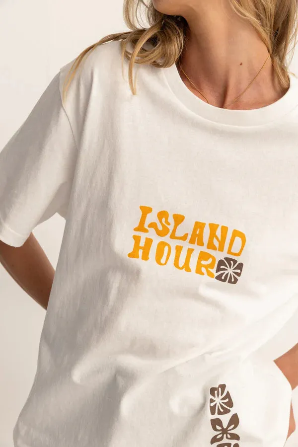 Rhythm Island Hour Oversized Tee  - WHITE