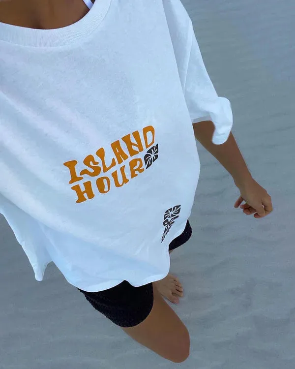 Rhythm Island Hour Oversized Tee  - WHITE