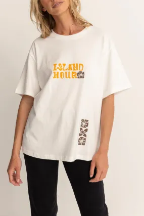 Rhythm Island Hour Oversized Tee  - WHITE