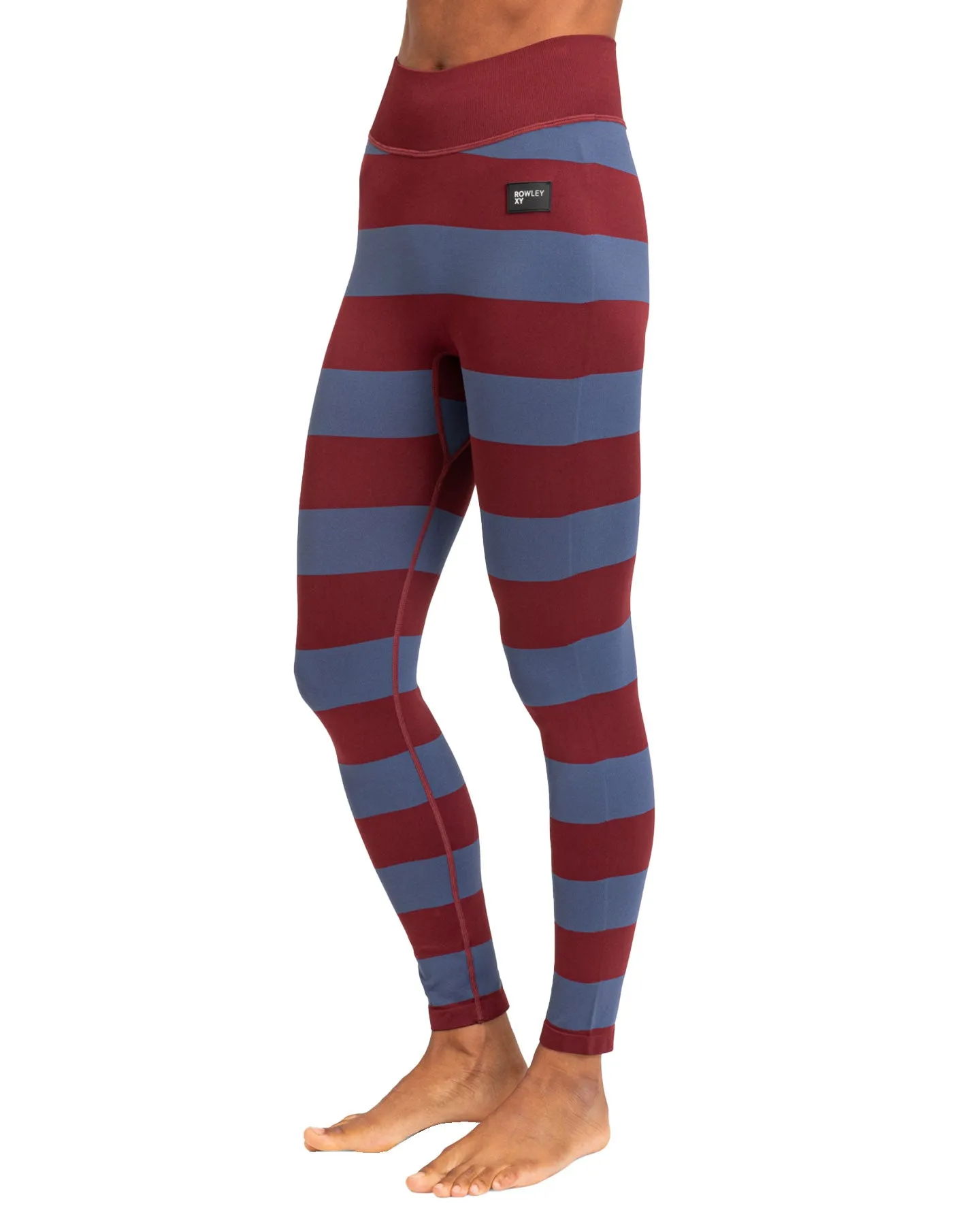 Roxy X Rowley Women's Seamless Technical Leggings - Insignia Blue / Bico Stripes