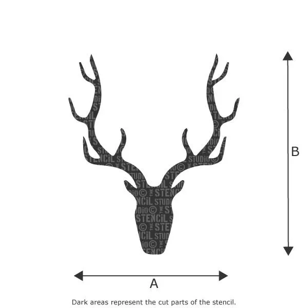 Simple Stag's Head Stencil