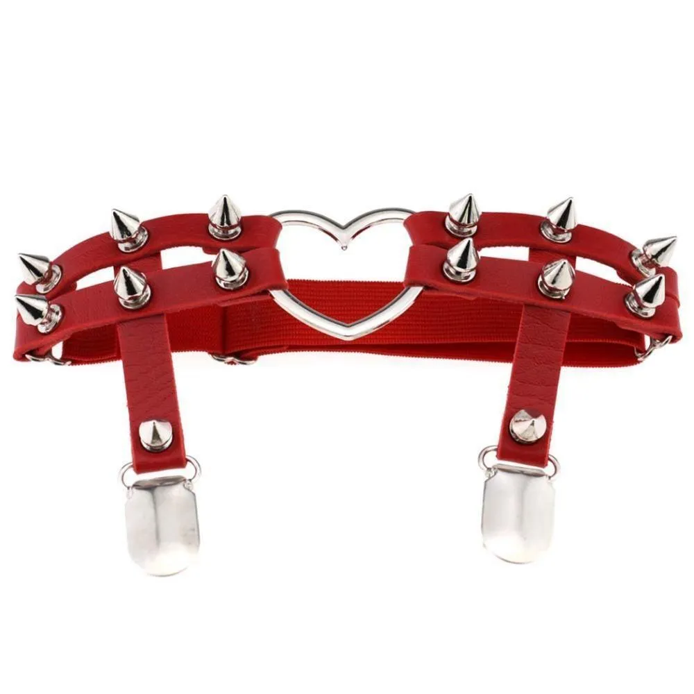 Spiked Heart Garter Belt