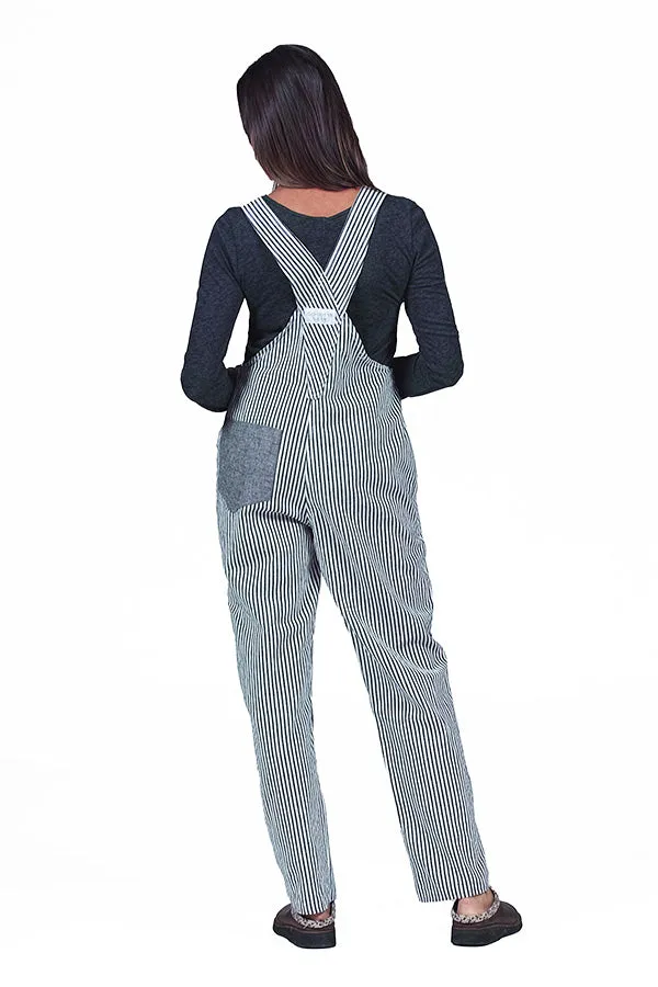 striped hemp and organic cotton overalls