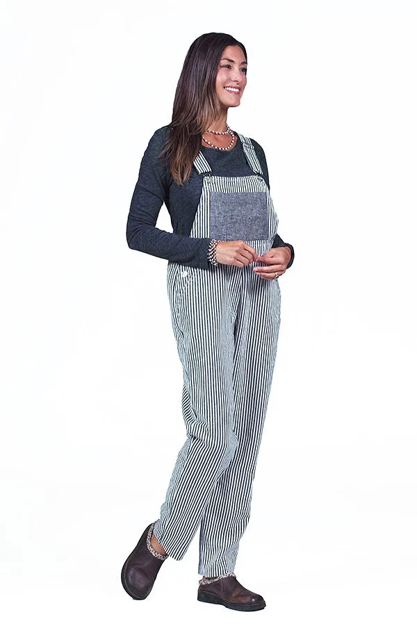 striped hemp and organic cotton overalls