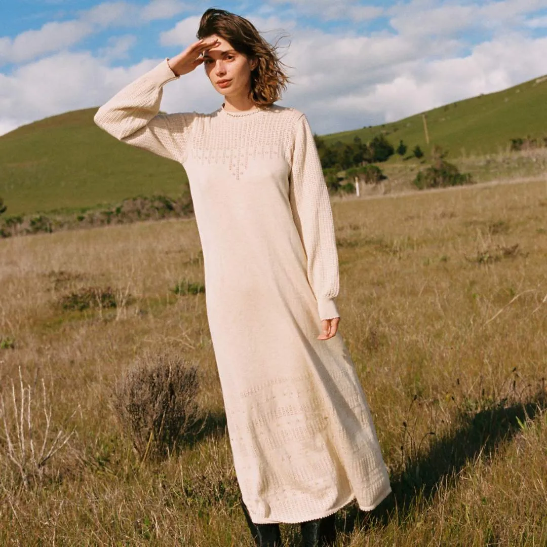 The Ashton Sweater Dress | Natural Pointelle