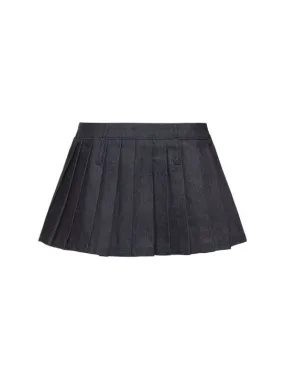 The Frankie Shop   Blake pleated denim mini skirt 