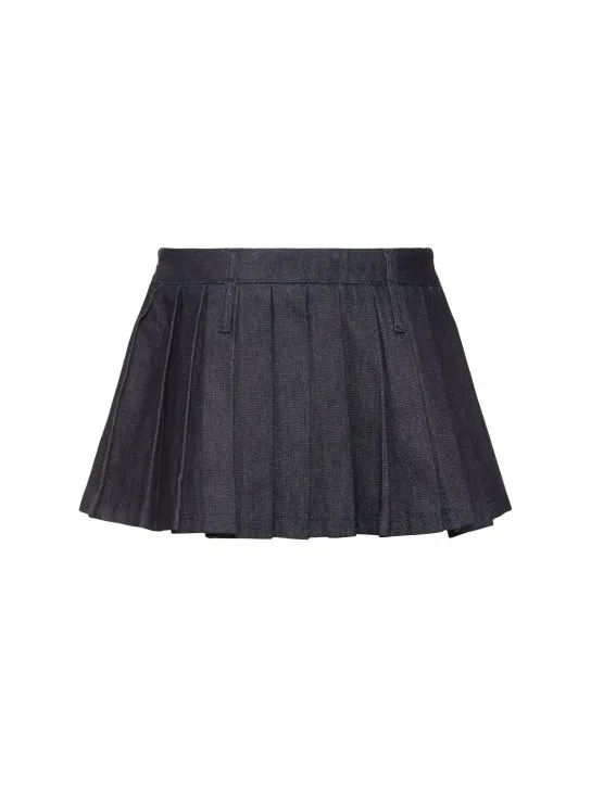 The Frankie Shop   Blake pleated denim mini skirt 