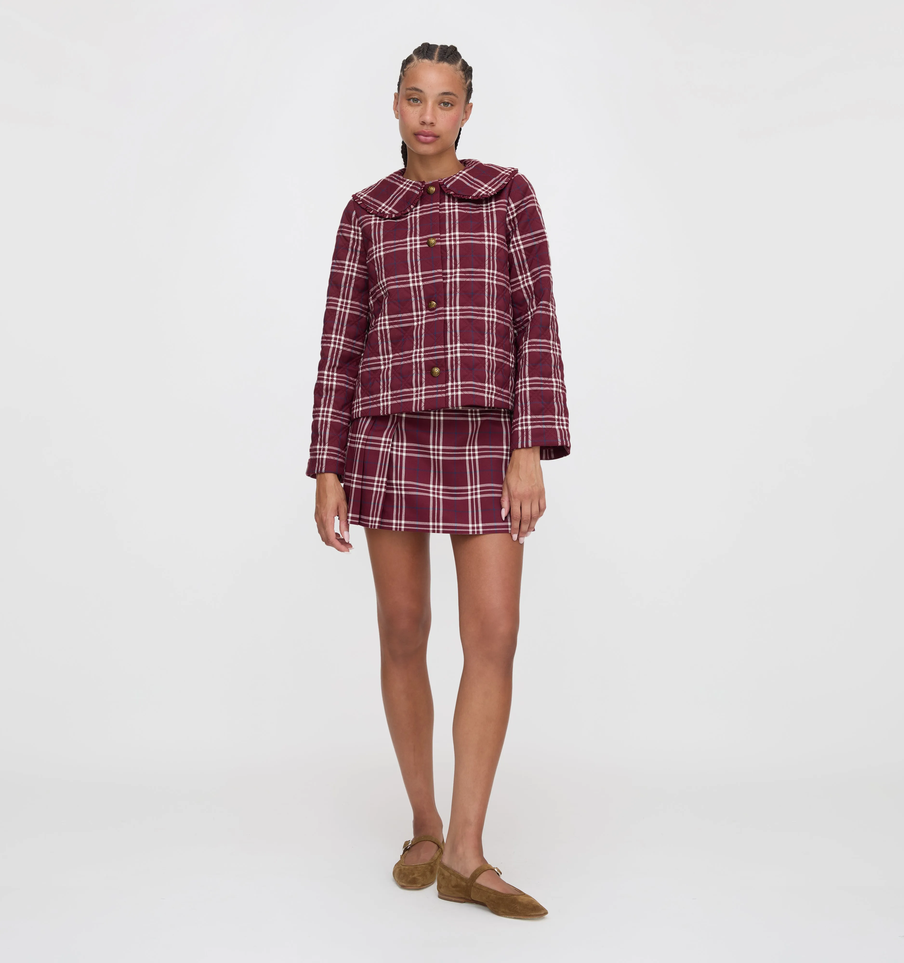 The Inola Skirt - Berry Wallace Plaid