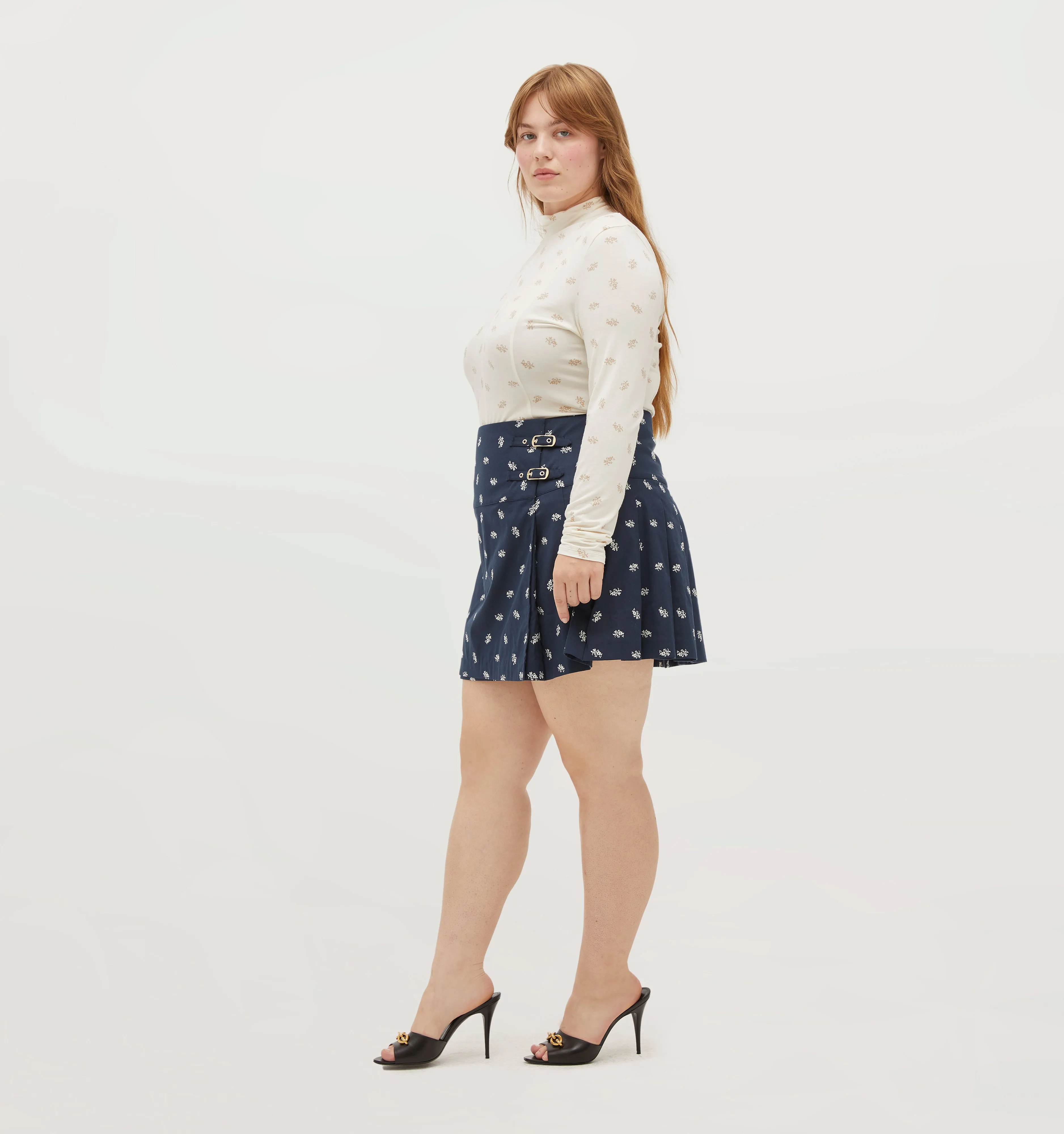 The Inola Skirt - Navy Autumn Paisley