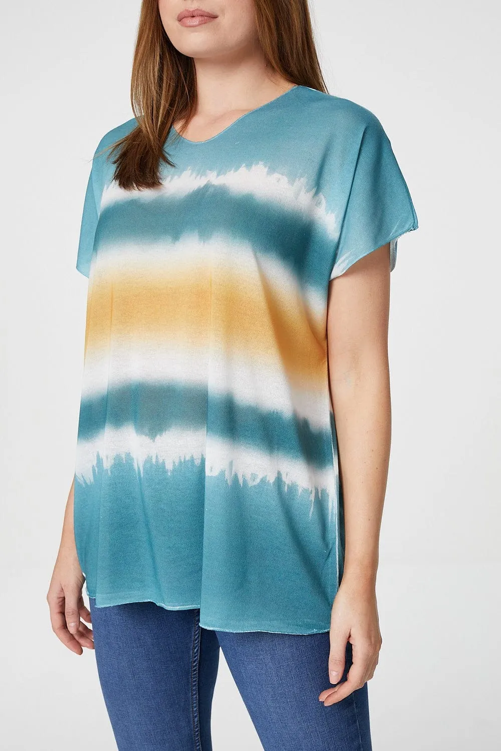 Tie Dye V-Neck Slouchy T-Shirt