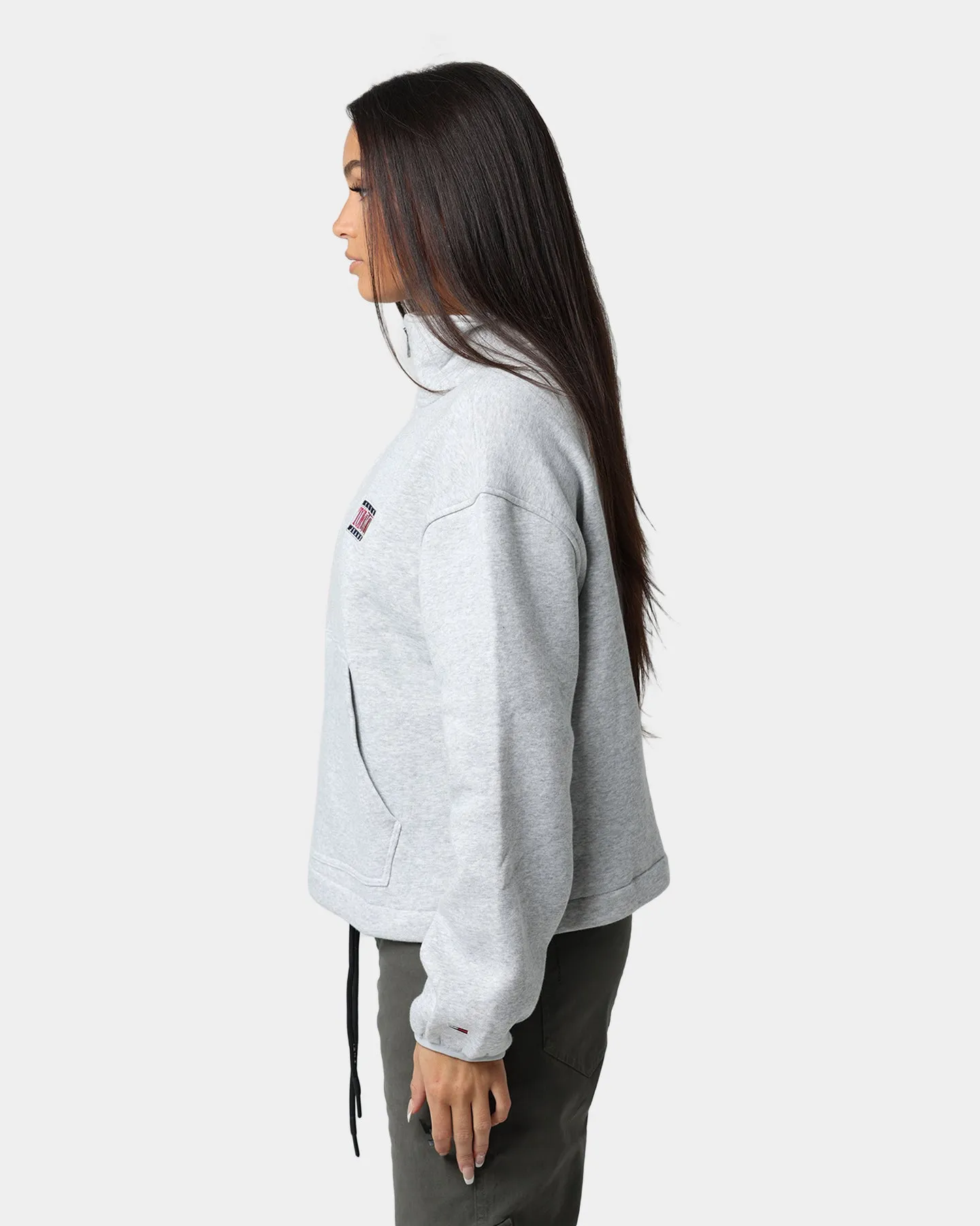 Tommy Jeans Women's Relaxed Timeless Half Zip Sweatshirt Grey Heather