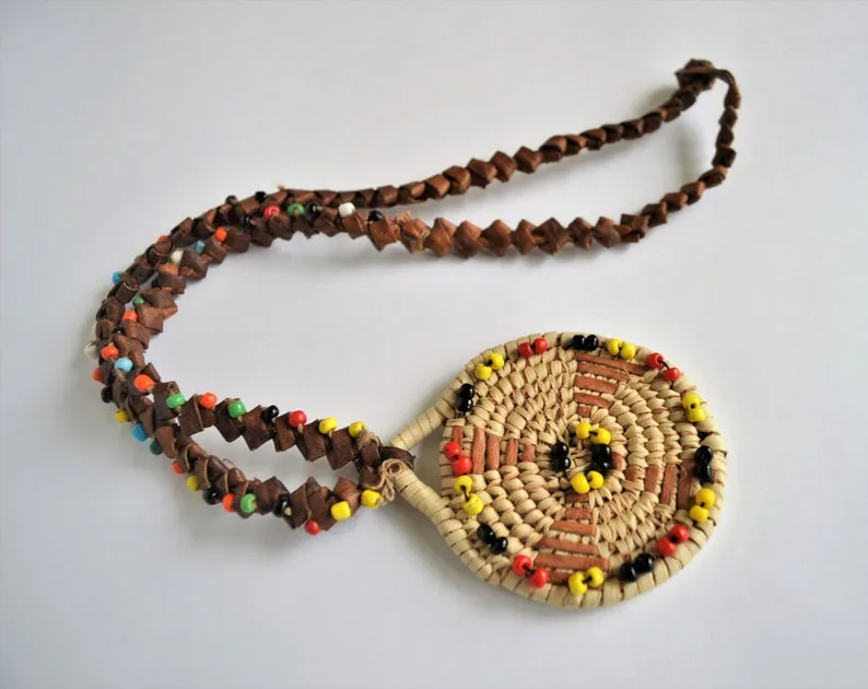 Traditional African leather necklace (Made in Egypt)