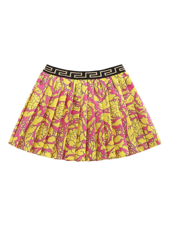 Versace   Barocco print pleated twill mini skirt 