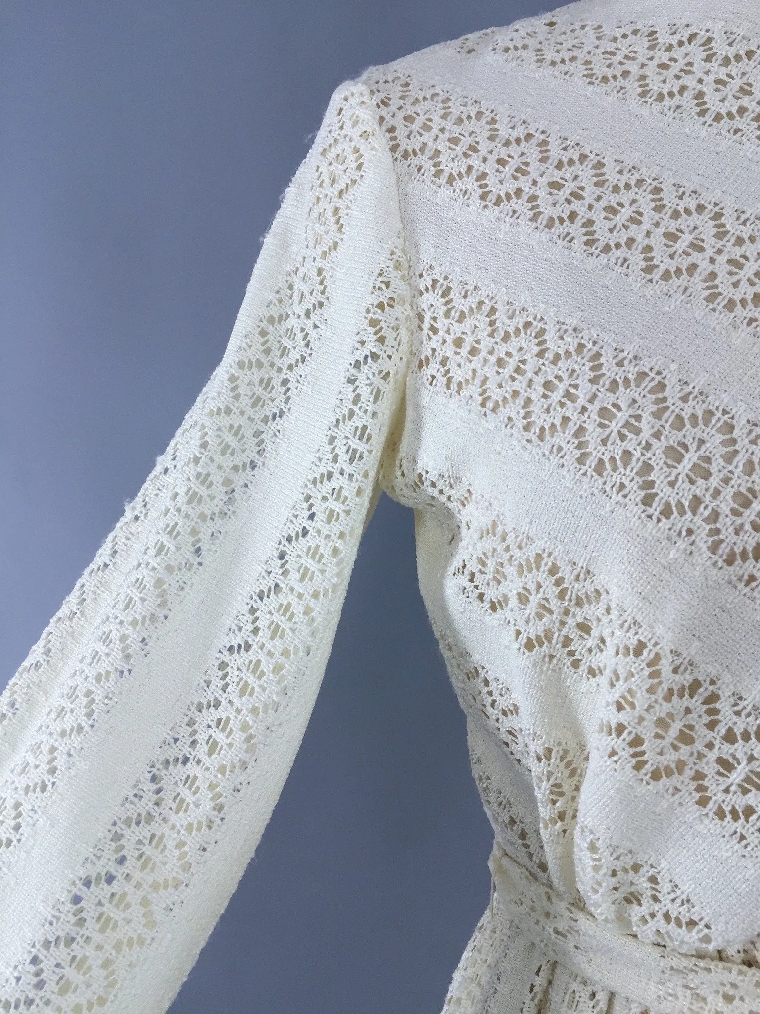 Vintage 1970s Lace Dress / Ivory Bohemian Wedding