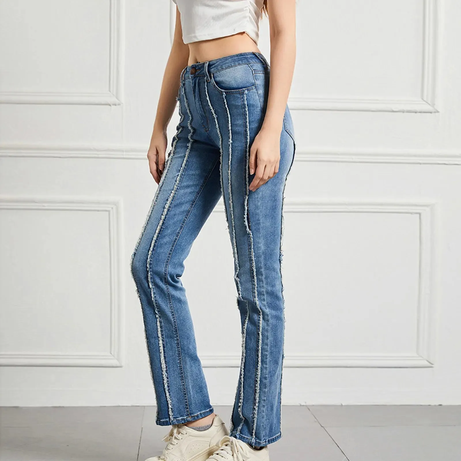 Vintage Oversized High Elastic Cargo Jeans