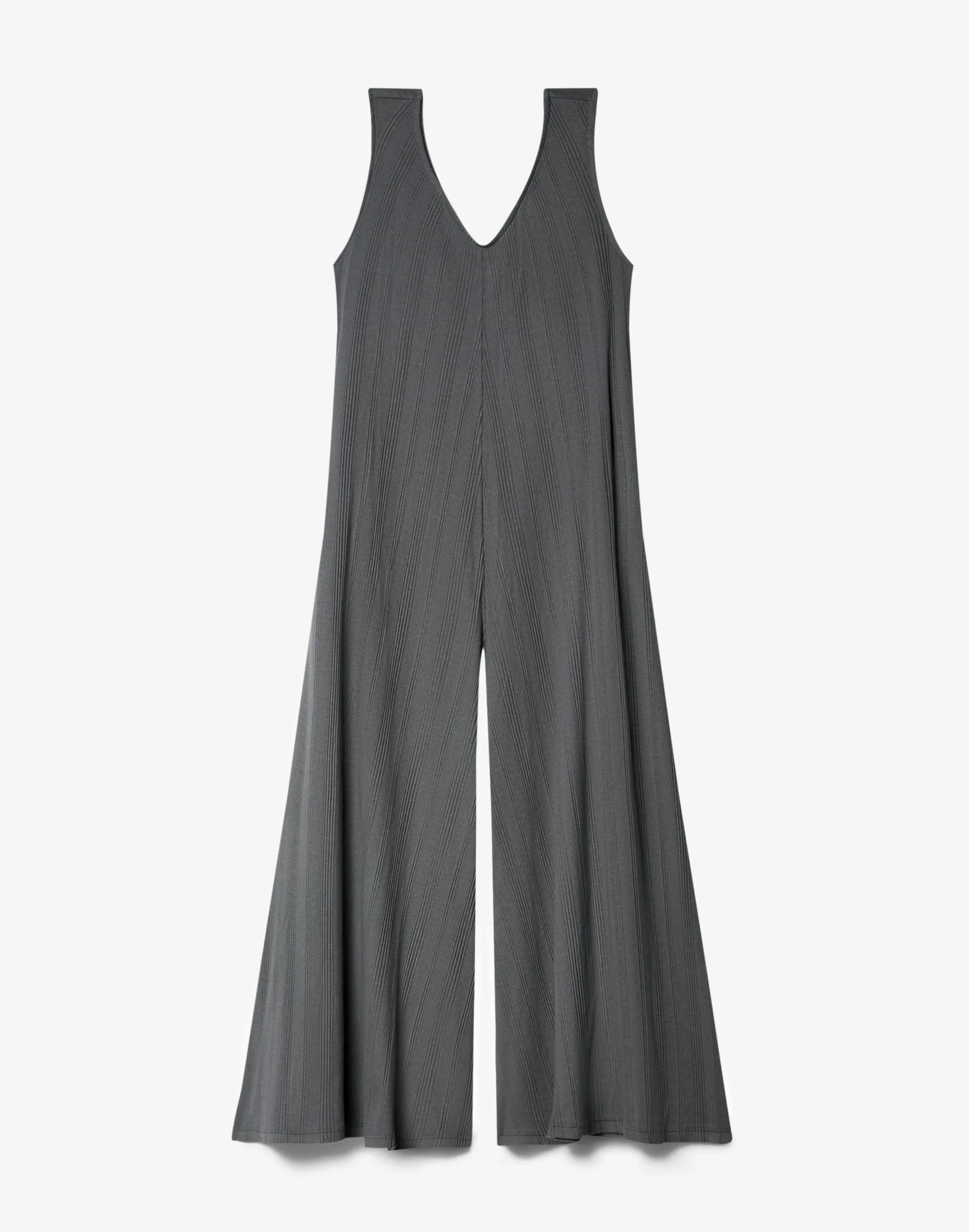 Willow Wide Rib Jumpsuit - Zinc Grey