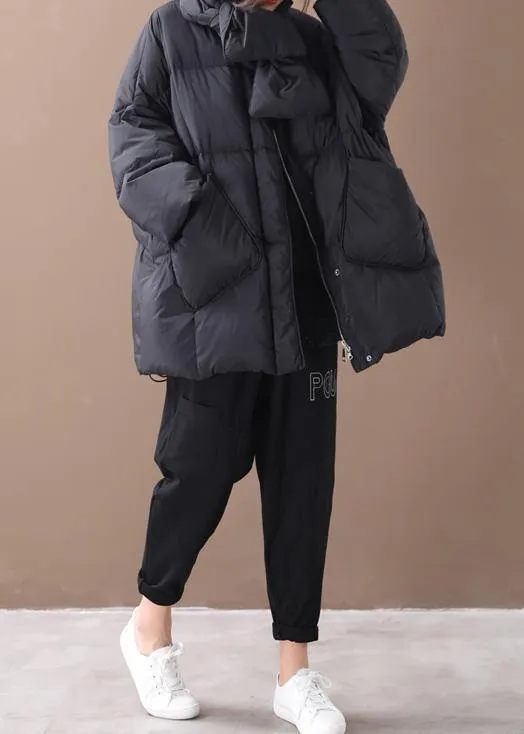 women oversized winter jacket winter coats black Button Down coat