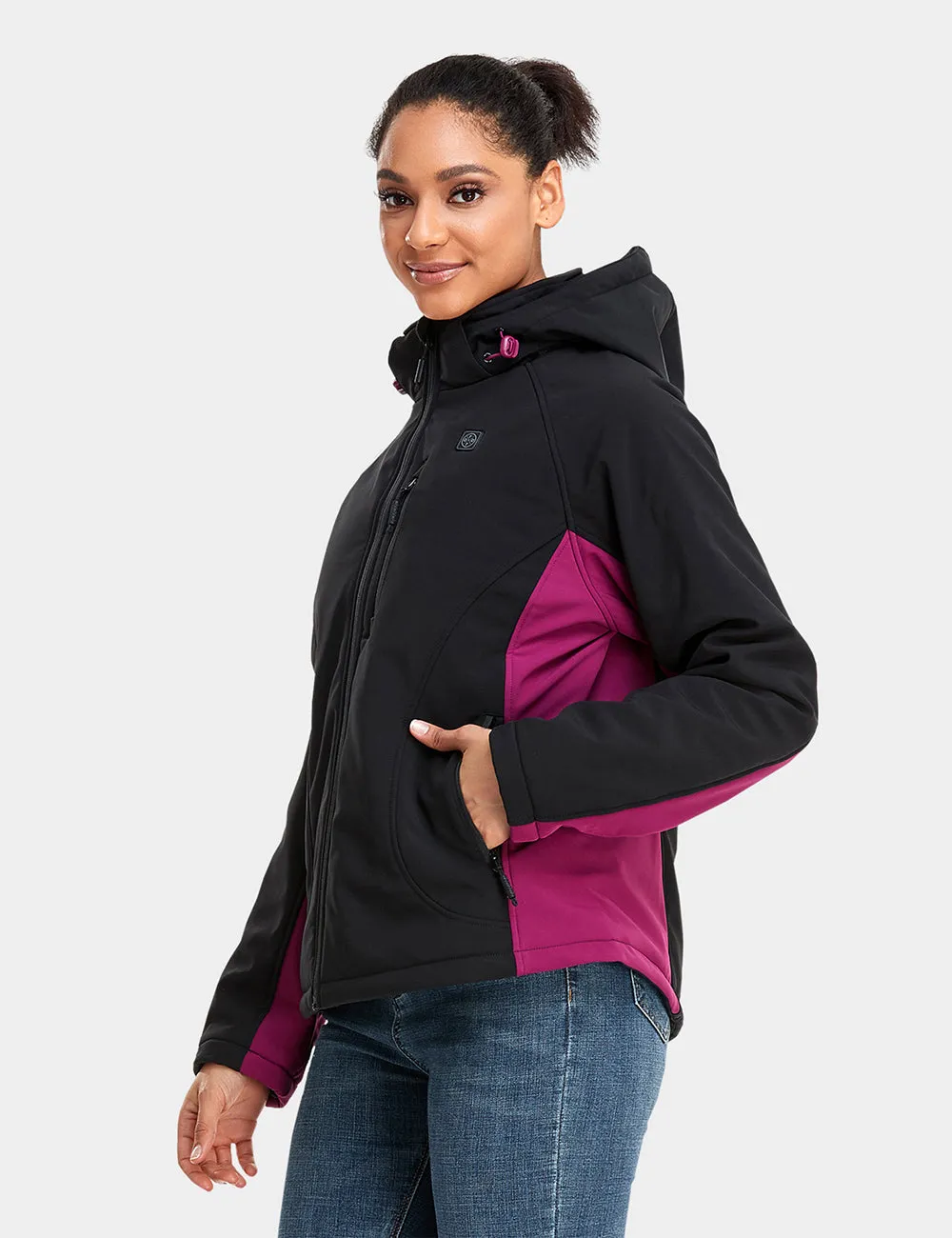 Women's Classic Heated Jacket - Black & Purple