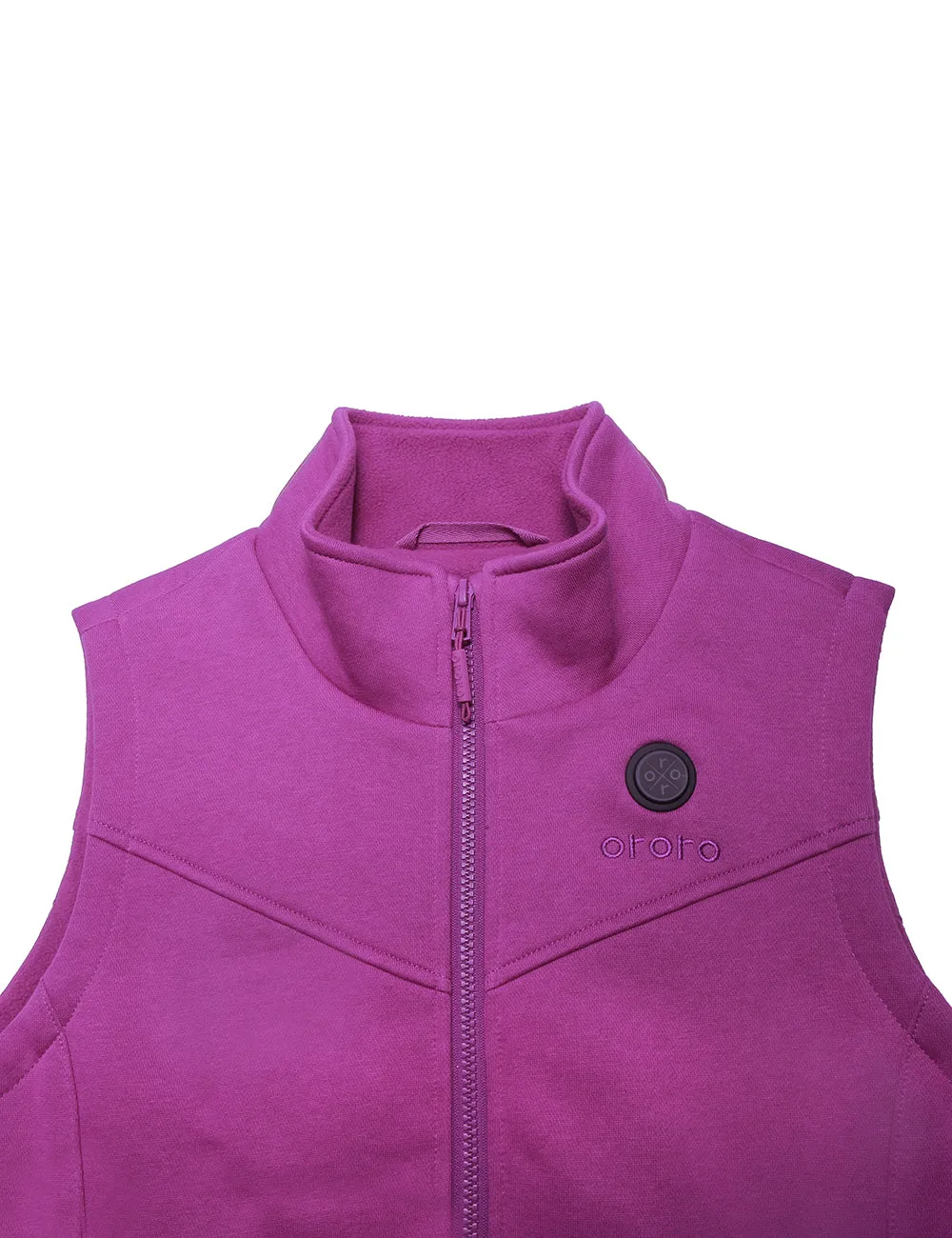 Women's Heated Fleece Vest - Purple / Flecking Grey