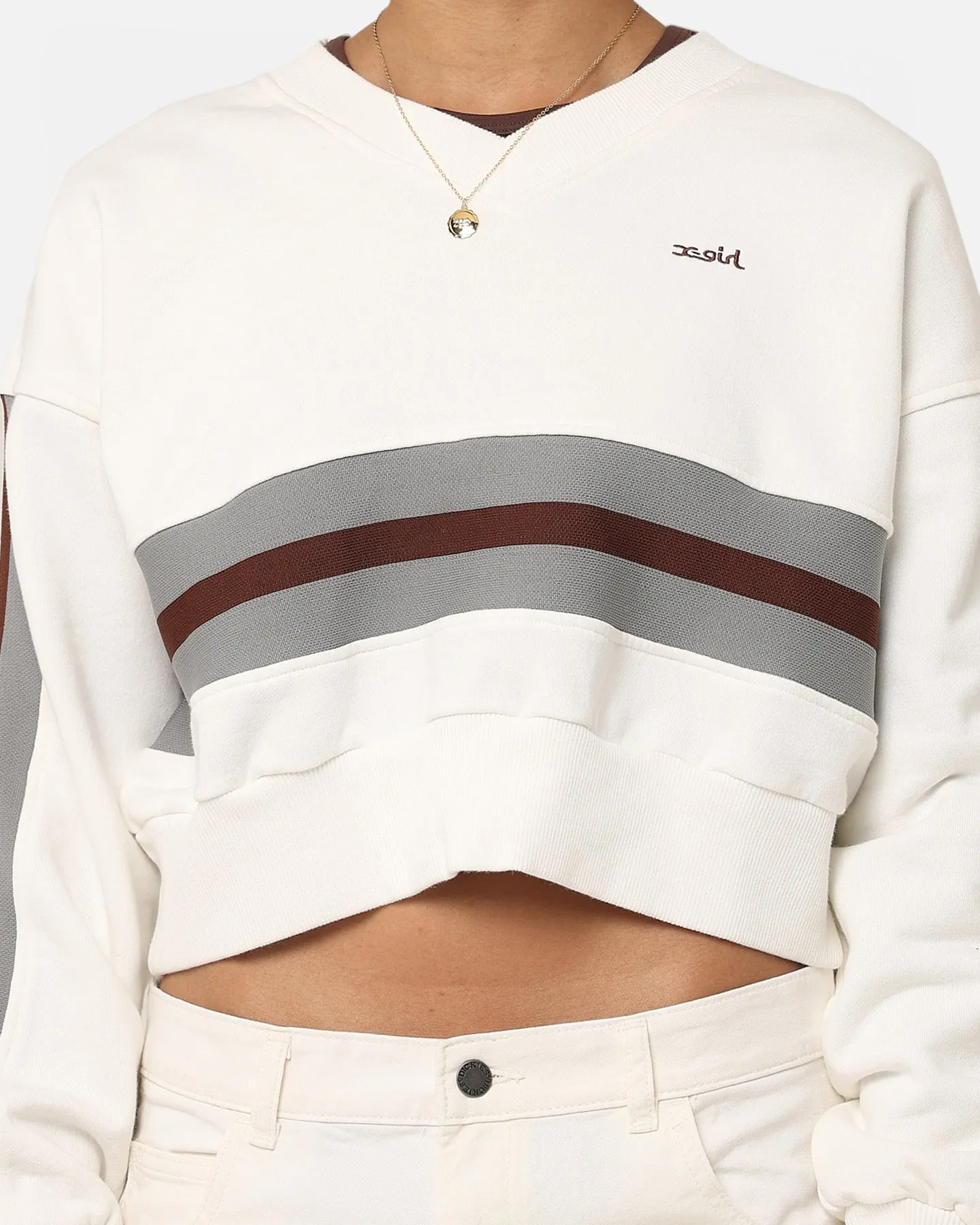 X-Girl Women's Panelled Sweat Top White