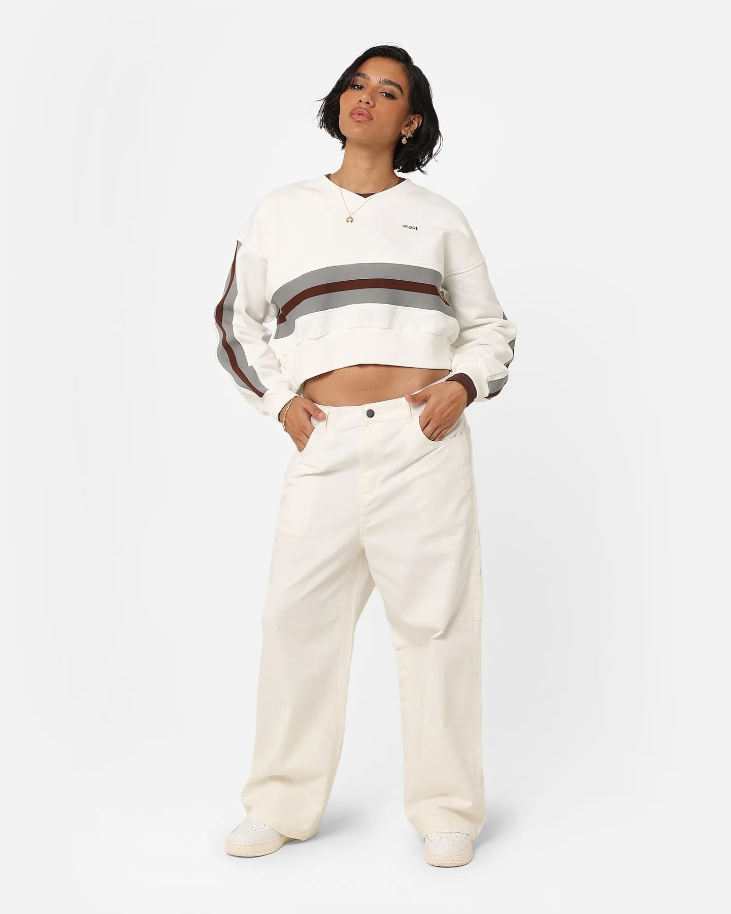 X-Girl Women's Panelled Sweat Top White