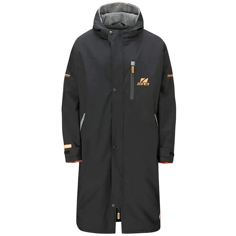 Zone3 - Heat-Tech Polar Fleece Parka Changing Robe Jacket - Black/Orange