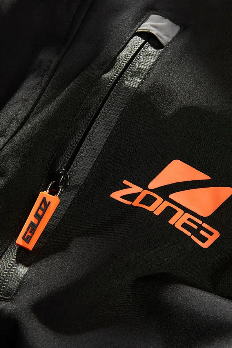 Zone3 - Heat-Tech Polar Fleece Parka Changing Robe Jacket - Black/Orange